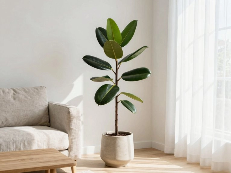 big glossy leaves bright light