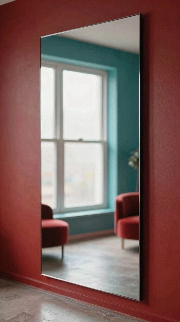 bold color mirror wall panels