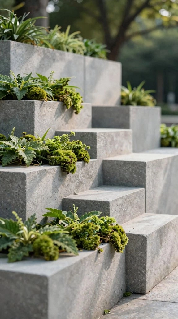 bold paint cinder block planter