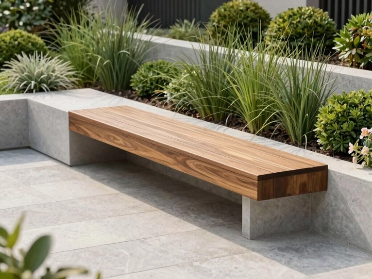 built in weatherproof garden benches
