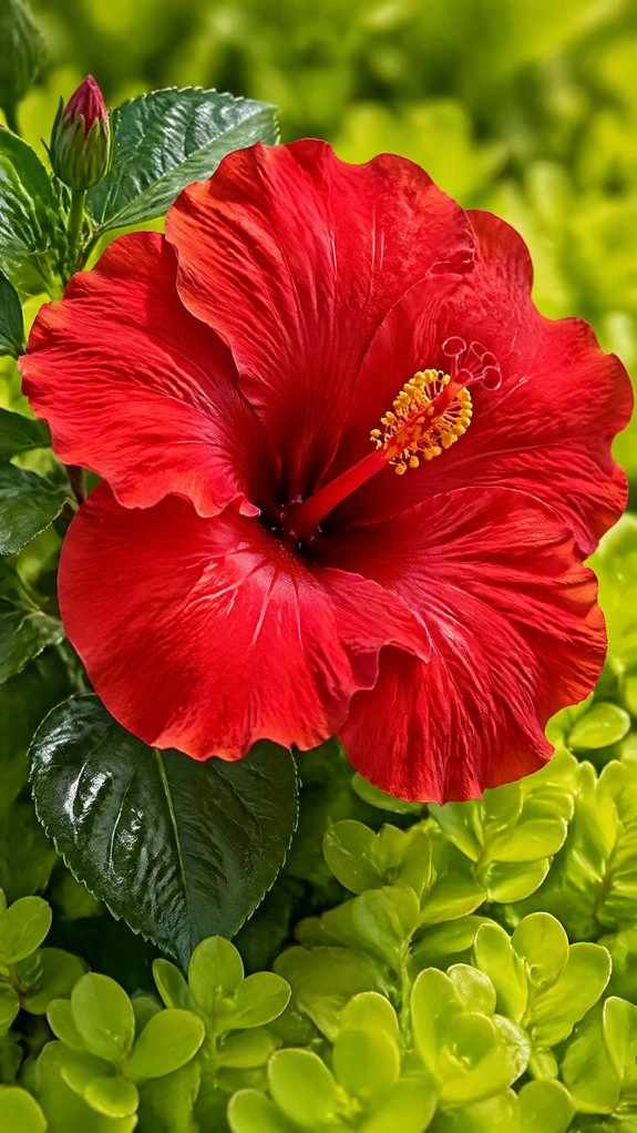 chartreuse groundcover for lush hibiscus