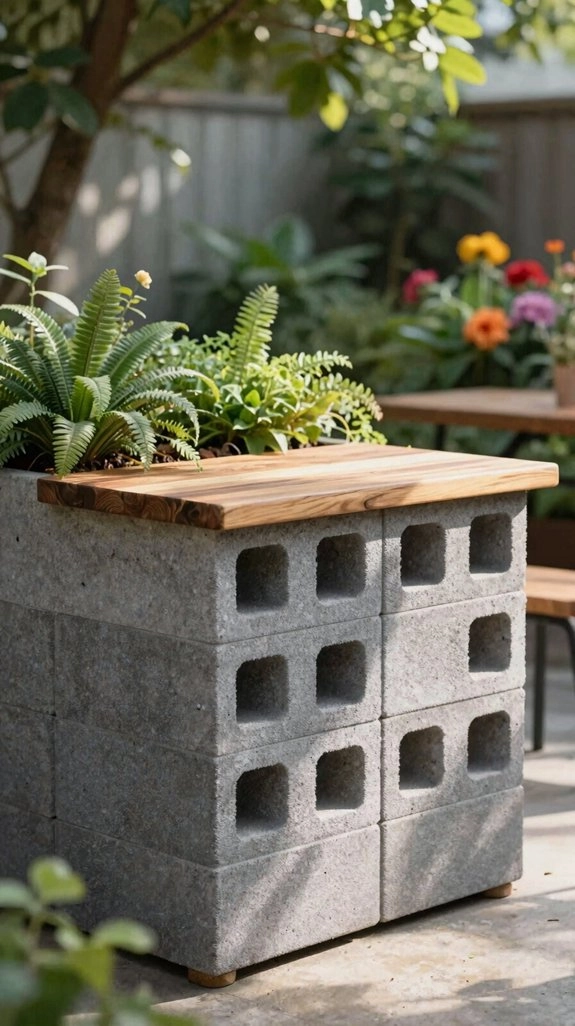 cinder block bbq station