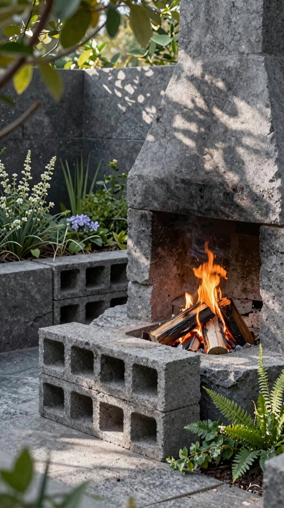 cinder block fire pit project