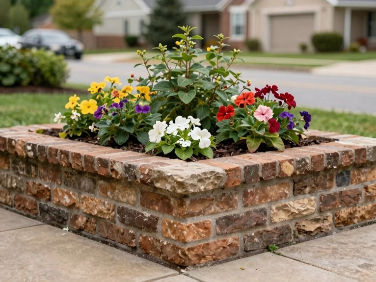 classic masonry garden beds