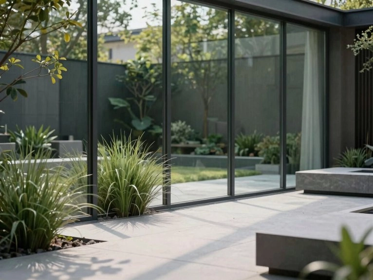 clear modern frameless glass balustrade