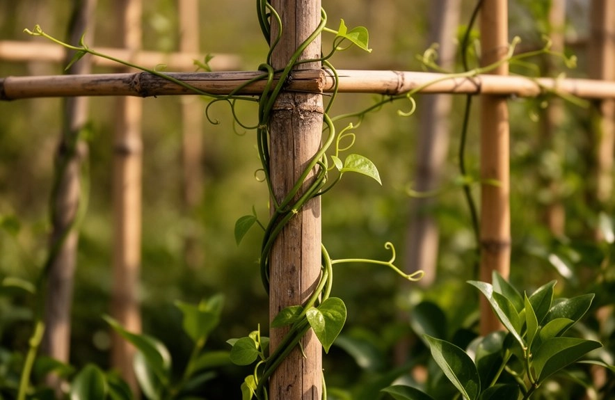 close spaced sturdy trellis supports