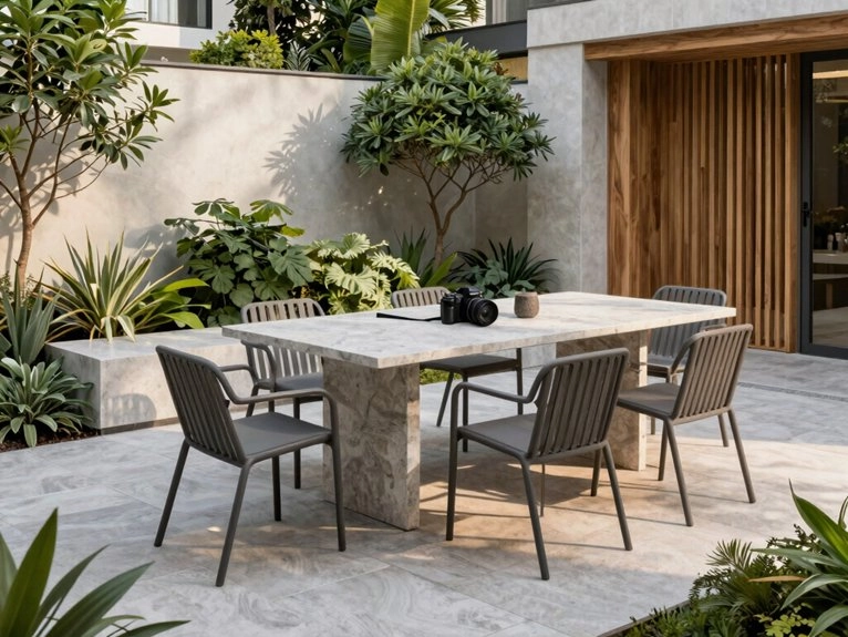 close to house sleek patio dining