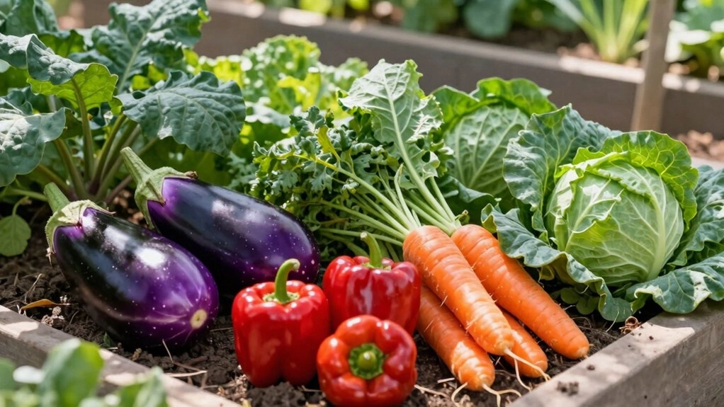 colorful companion vegetable trio