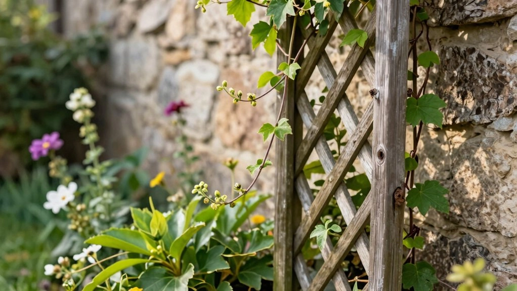 cone trellis diy with clematis