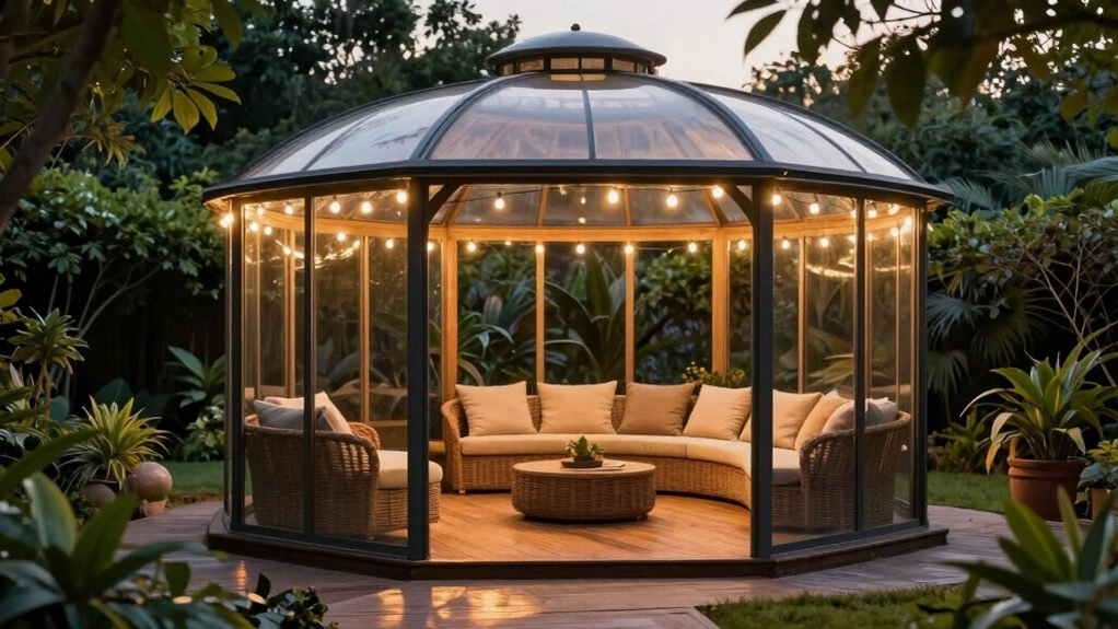 cozy enclosed glazed gazebo
