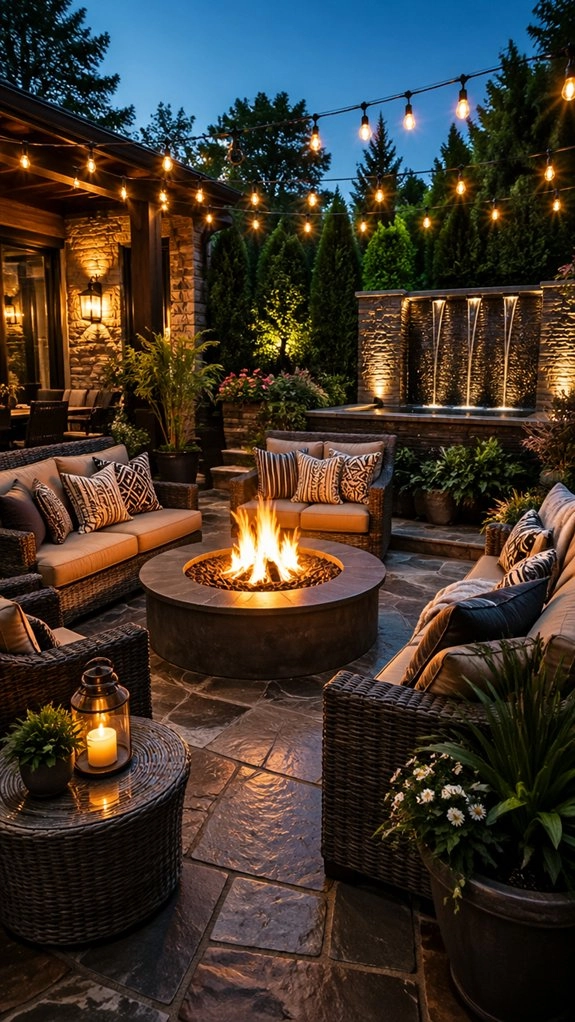 cozy patio fire feature