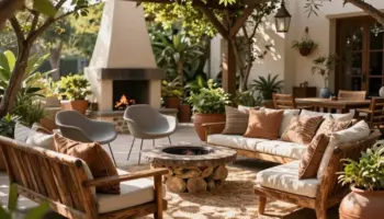 cozy stylish outdoor patio