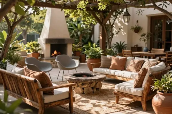 cozy stylish outdoor patio
