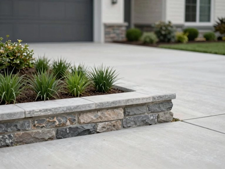 crisp modern driveway border lines