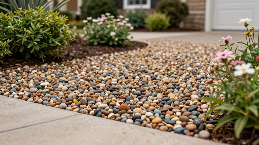decorative gravel with border edging