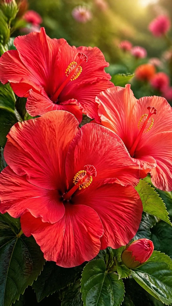 dinner plate blooms in sun