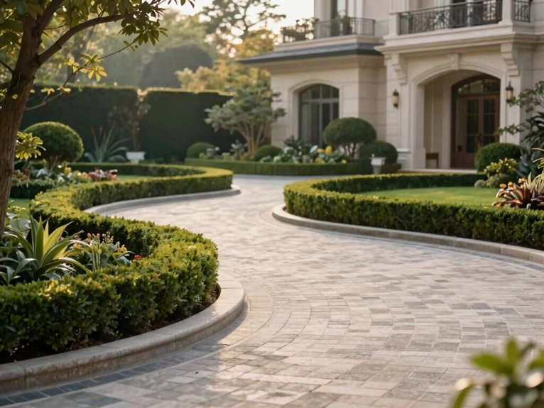driveway design matches architecture