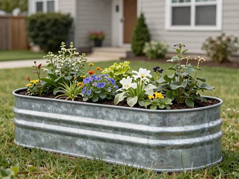 durable galvanized metal planters