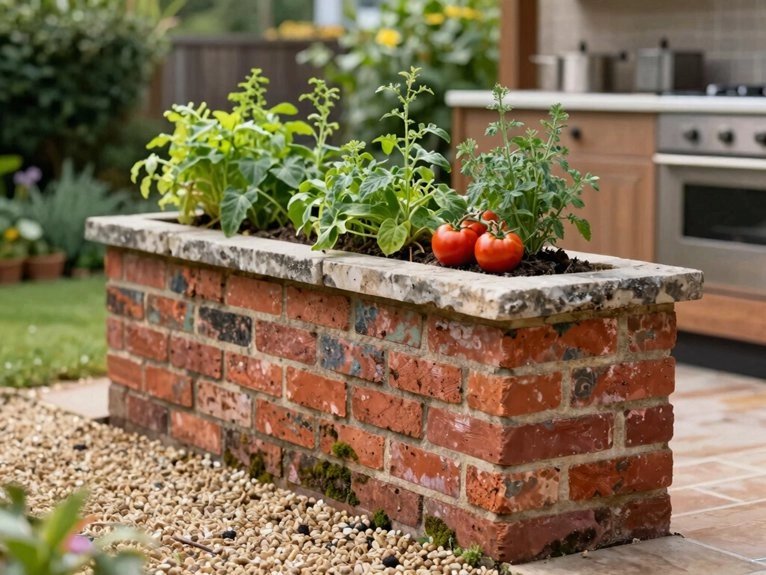 eighteen inch raised brick bed
