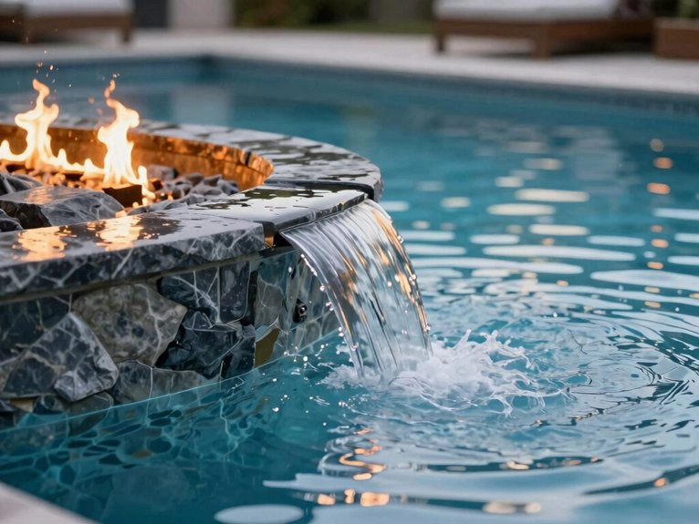 fire and water pool features