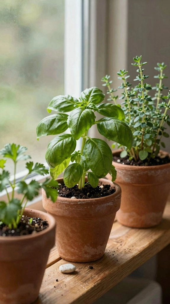 fresh herbs from sunny windows