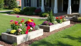 front yard raised flowerbeds