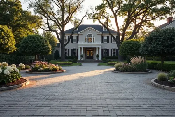 grand circular driveway landscaping ideas