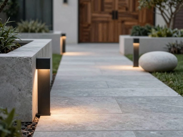 grass free yard glowing softly