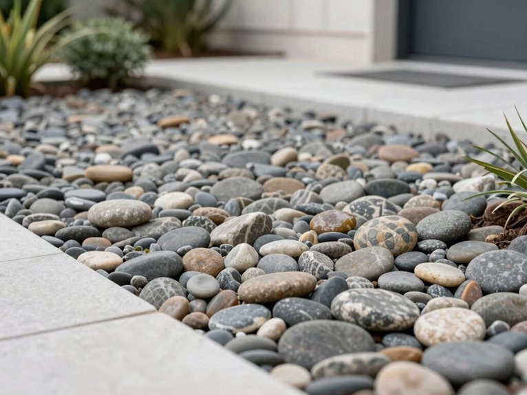 gravel pavers edging plants