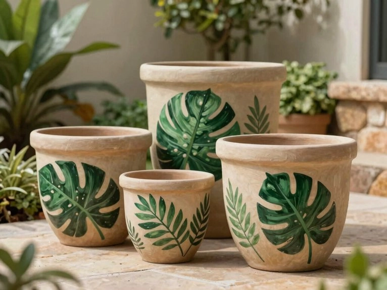 hand painted acrylic leaf accents