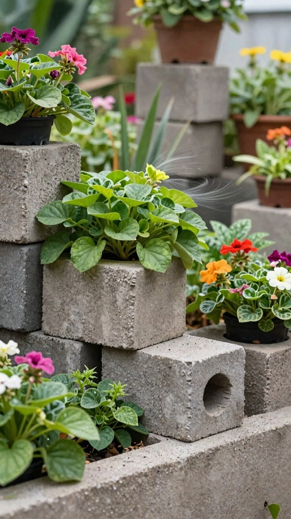 hollow cell block planter