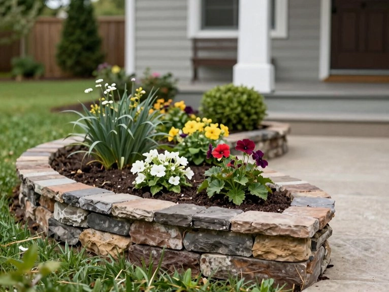 intentional layered front bed placement