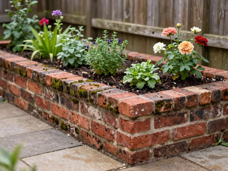 l shaped raised brick bed