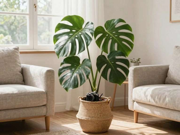 large glossy split leaves