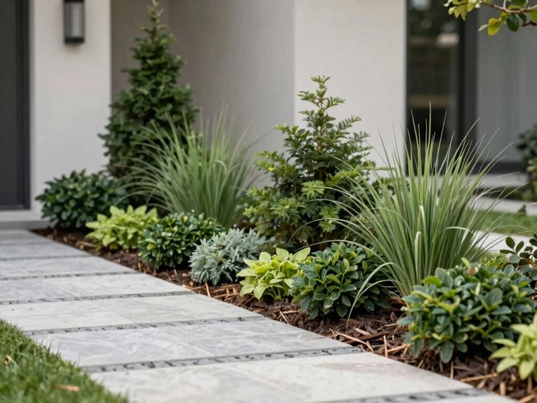 layered evergreen mixed hedge