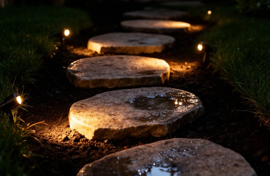 led lit stepping stones pathway