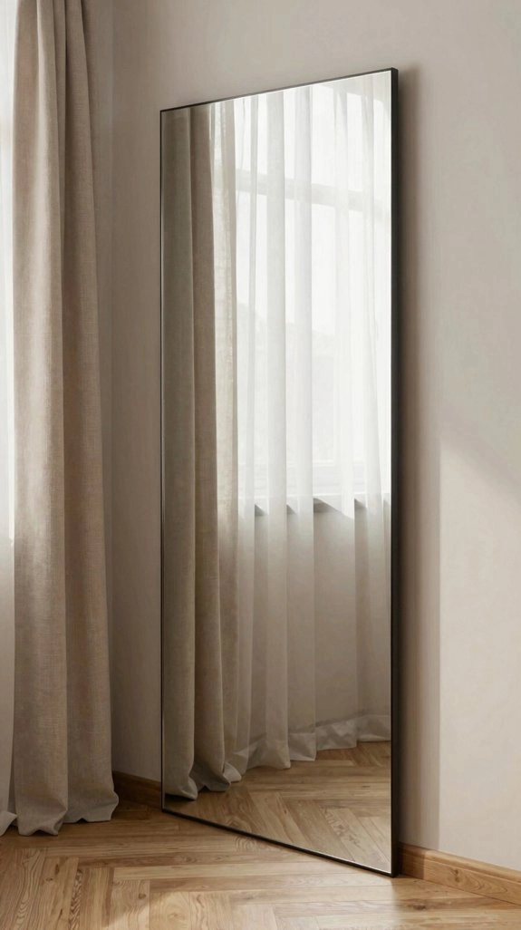 mirrored focal wall for openness