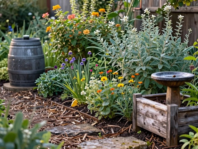 native drought tolerant mulched habitat