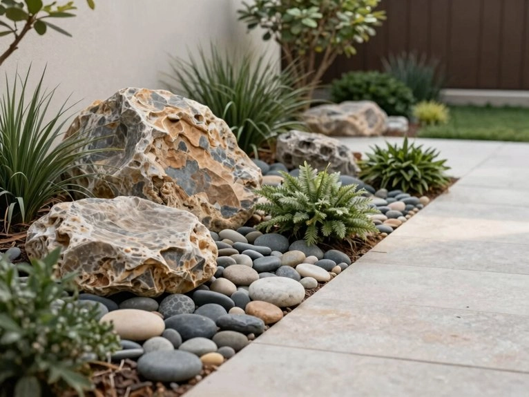 natural rockscape with plants