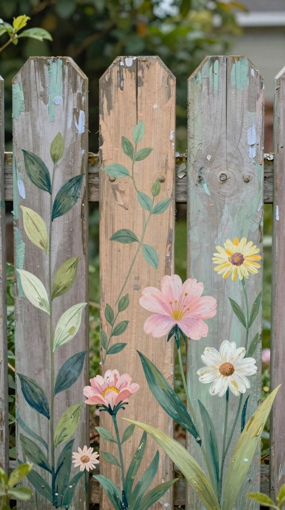 nature woodland fence mural