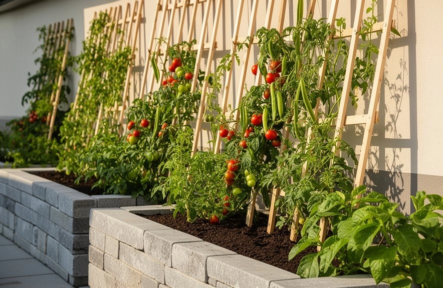 north facing wall mounted trellises