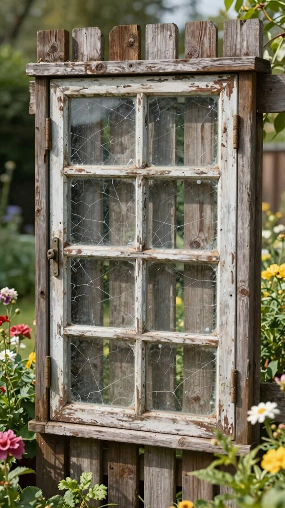 old window fence planter