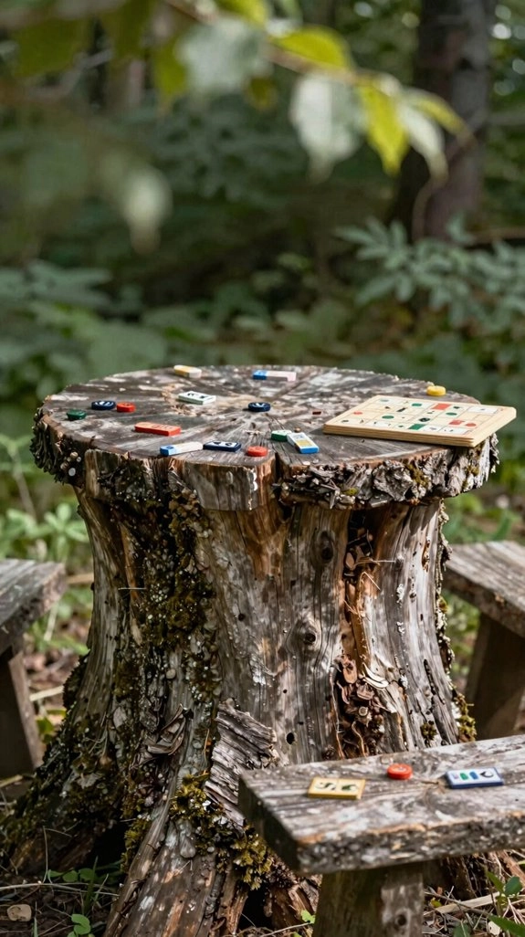 outdoor stump board game table