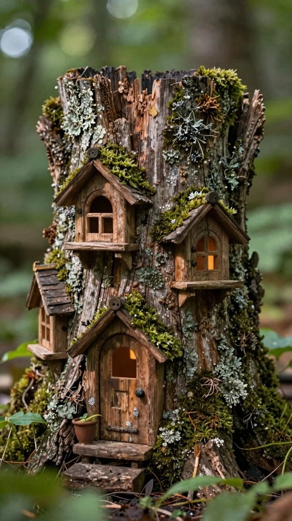 painted fairy stump house