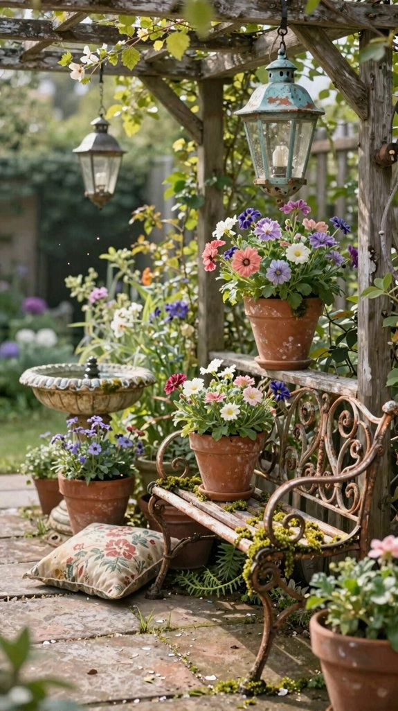 patina layered repurposed garden charm