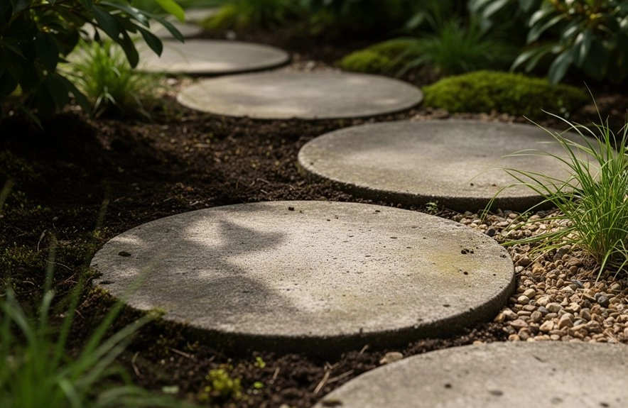 properly spaced concrete steppers