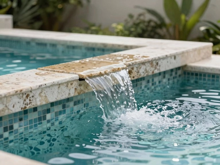 raised spillover spa with trim