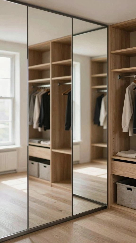 reflective seamless closet mirrors