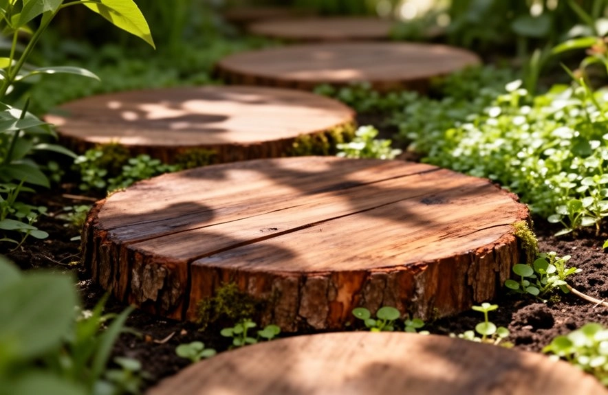 rot resistant timber rounds spacing