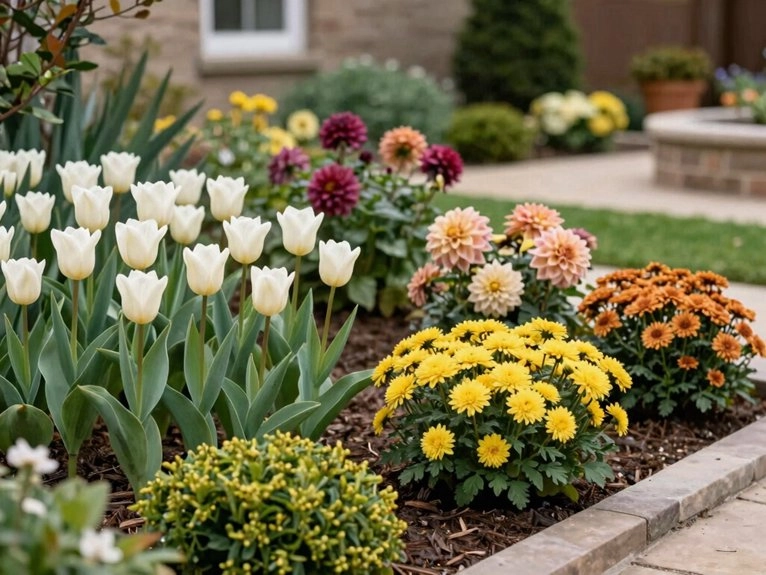 rotate seasonal blooms regularly